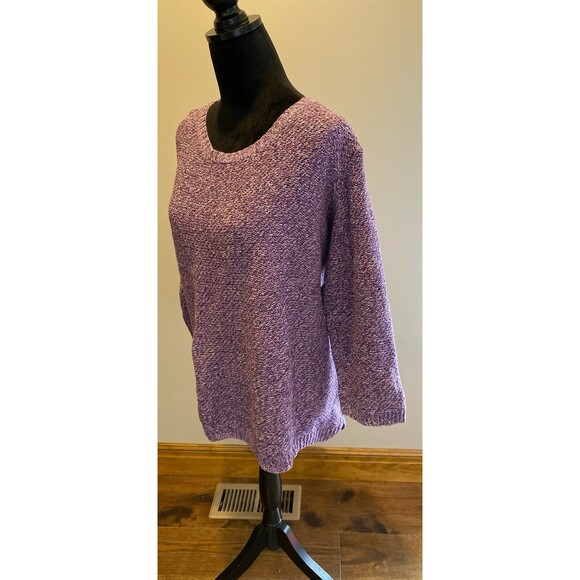 Croft & Barrow Sweater Crew Neck Plus Size 3X Purple Casual 100%  Cotton Classy - Picture 5 of 11